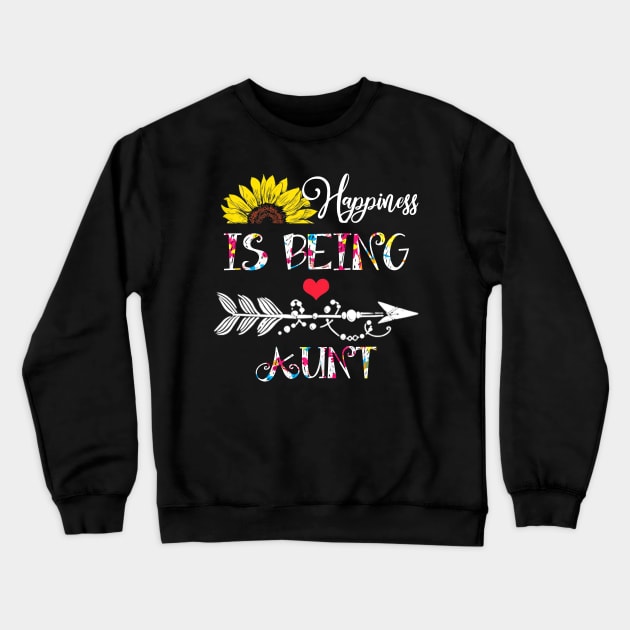 Happiness is being an aunt mothers day gift Crewneck Sweatshirt by DoorTees
